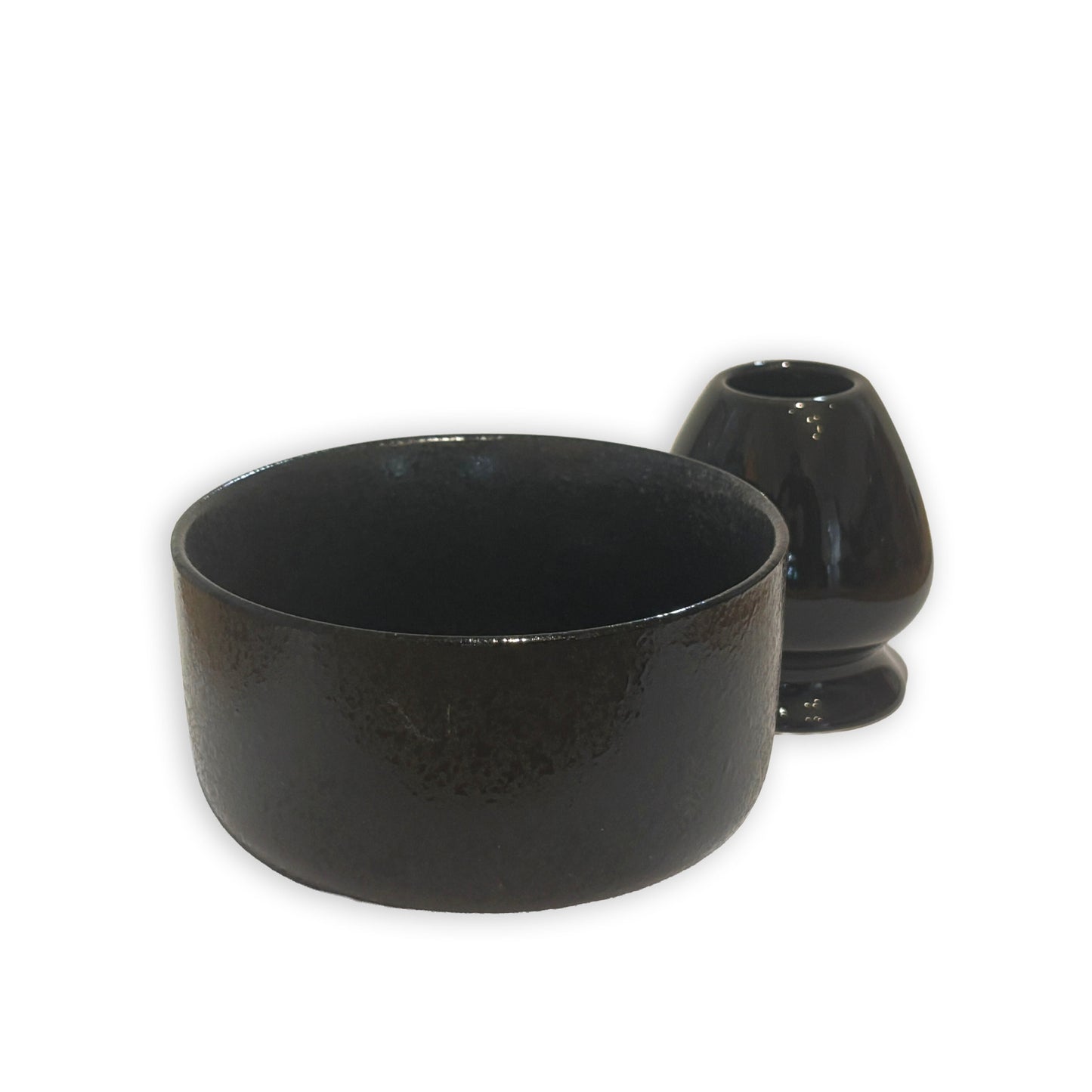 Obsidian Matcha Bowl + Whisk Holder