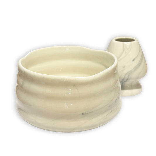 Marble Matcha Bowl + Whisk Holder