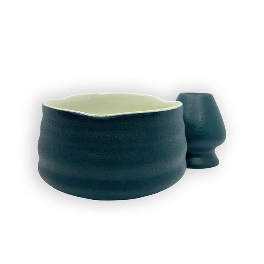 Emerald Matcha Bowl + Whisk Holder
